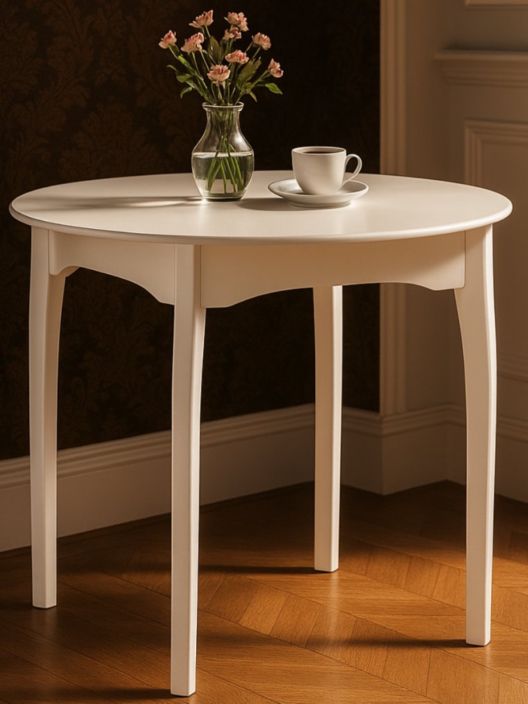 Деревянный стол Распи круглый 90(120)х90х76 белый