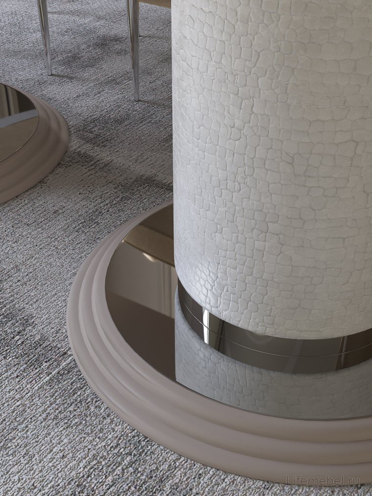 Деревянный стол Савелья кашемир / серебро