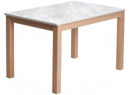 Деревянный стол Tme-6931 белый мрамор / молочный