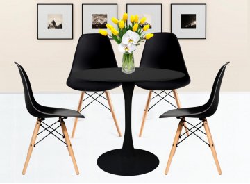 Обеденный стол Tulip 90 см черный