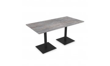 Деревянный обеденный стол EXTEND-160 teakwood/черный basalt/черный