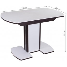 Стол Альфа ПО-1 КМ венге / камень 04 / ножка 05-1 венге / белая