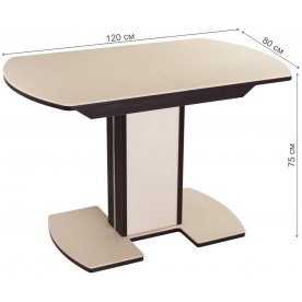 Стол Альфа ПО-1 КМ венге / камень 06 / ножка 05-1 венге / крем