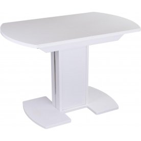 Стол Альфа ПО КМ белый / камень 04 / ножка 05 белая / камень