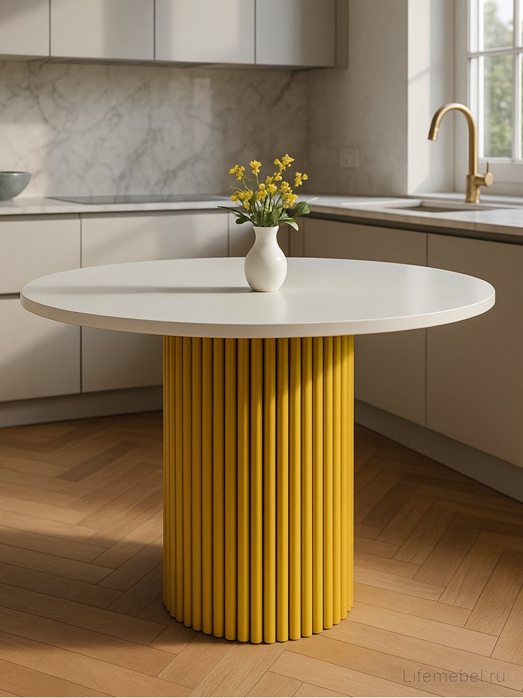 Стол Барел 110 белый / золото