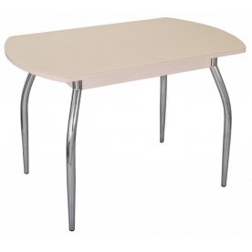 Стол Чинзано ПО-1 молочный дуб / кремовый / ножка 01 хром