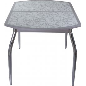 Стол Чинзано ПО-1 ст-2 серый / белый с серым узором / ножка 01