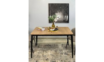 Стол деревянный обеденный KENNER KS1200 черный/дуб темный