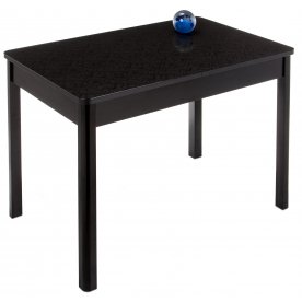 Стол Lionel-1 чёрный / чёрное стекло Созвездие / вкладка стекло