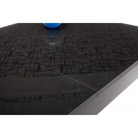 Стол Lionel-1 чёрный / чёрное стекло Созвездие / вкладка стекло