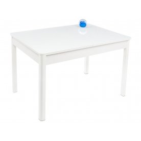 Стол Lionel-2 белый / белое стекло / вкладка стекло