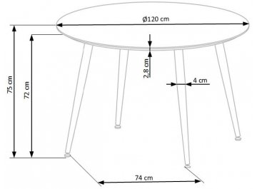 Деревянный стол Embos 120/75