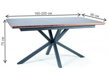 Складной стол Logan 160-200/90/75 орех / черный