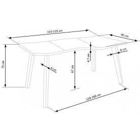 Деревянный стол Dickson 150-210/90/75