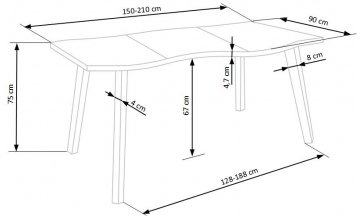 Деревянный стол Dickson 150-210/90/75