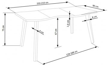 Деревянный стол Дерил 2 150-210/90/75