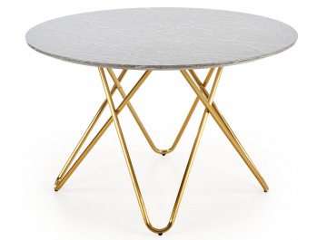 Обеденный стол Bonello 120/76 серый мрамор / золотой