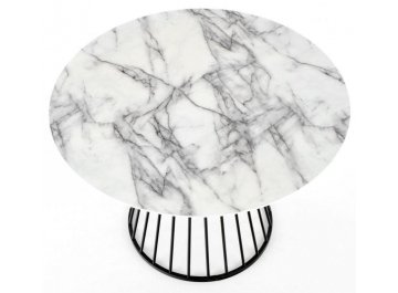 Обеденный стол Brodway 110/75 белый мрамор / черный