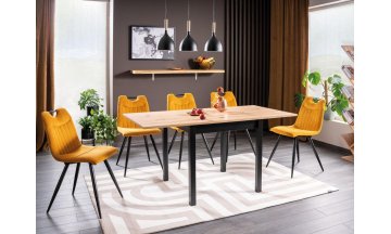 Деревянный стол Flip 80-160/80/78 дуб артизан / черный