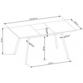 Деревянный стол Albon 120-160/80/76
