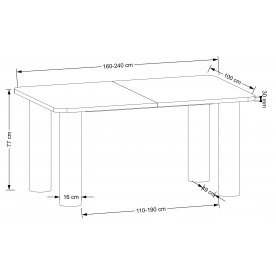 Деревянный стол Elefante prostokat 160-240/100