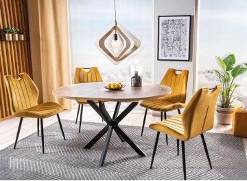 Складной стол Gaston 100-135/100 дуб артизан / черный