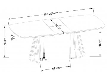 Деревянный стол Веллта 180-200/100/76