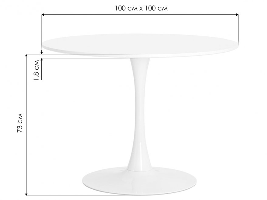 Деревянный стол Rose 100х100 черный