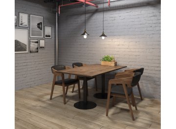 Обеденный стол VAST-160 белый/черный