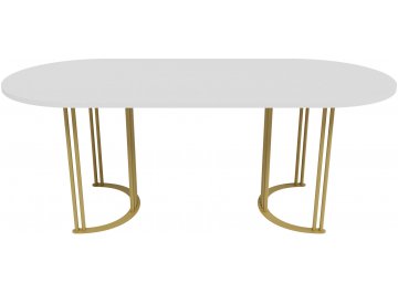 Обеденный стол Violur 80x75x140 белый золотой