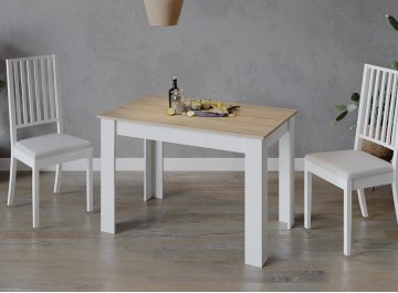 Обеденный стол Промо Тип 2 белый / дуб сонома светлый