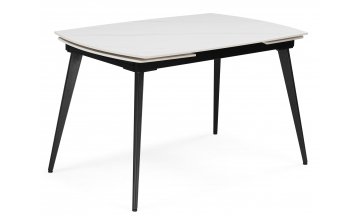 Керамический стол Aveiro 120(180)x80 белый мрамор / черный