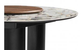 Керамический стол Иган 137 орех кантри / arctic ocean / черный