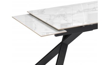 Керамический стол Хилбри 140(200)х80х76 statuario cara / черный