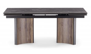 Керамический стол Саливан 180x90 nero marquina / дуб бомонд лофт