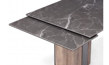 Керамический стол Саливан 180x90 nero marquina / дуб бомонд лофт