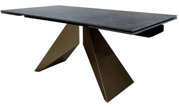 Керамический стол Ales 180 керамика black grave solid ceramic / бронзовый