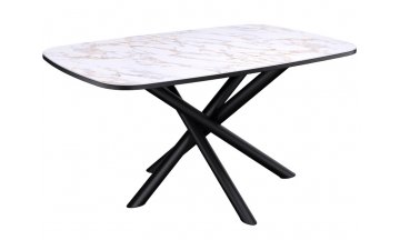 Керамический стол DF1250 черный/керамика белая глянец