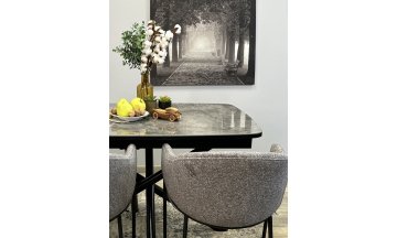 Керамический стол DF1250 черный/керамика серая глянец