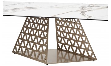 Керамический стол Enna 220 итальянская керамика контрастный мрамор матовый KL-188 / шампань