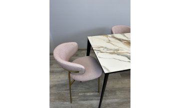 Керамический стол KENNER KR1200 черный/керамика мрамор золотой глянец