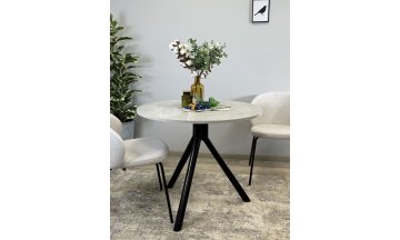 Керамический стол KENNER RR900 черный/мрамор светло-серый