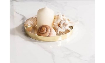 Керамический стол Карлин 90 белый мрамор / белый