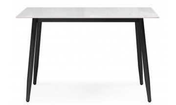 Керамический стол Rion 120 белый мрамор / черный