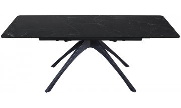 Керамический стол SHT-T76 раскладной серый мрамор / черный