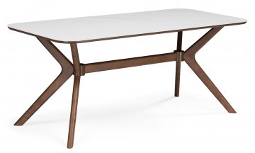 Керамический стол Unika 180x80 белый спеченный камень / светлое дерево