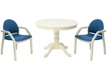 Стол складной Брамос К 100 / Джуно слоновая кость / синий