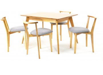Обеденная группа Сканди Франк 120 серый / натуральное дерево / натуральное дерево