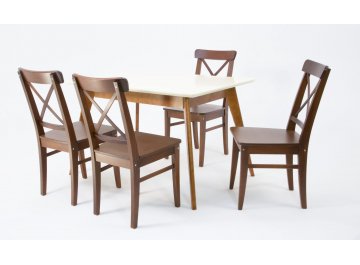 Обеденная группа Сканди Ингольф 120 орех / слоновая кость / орех