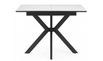 Керамический стол Гардинг 100(130)x70 белый мрамор / черный